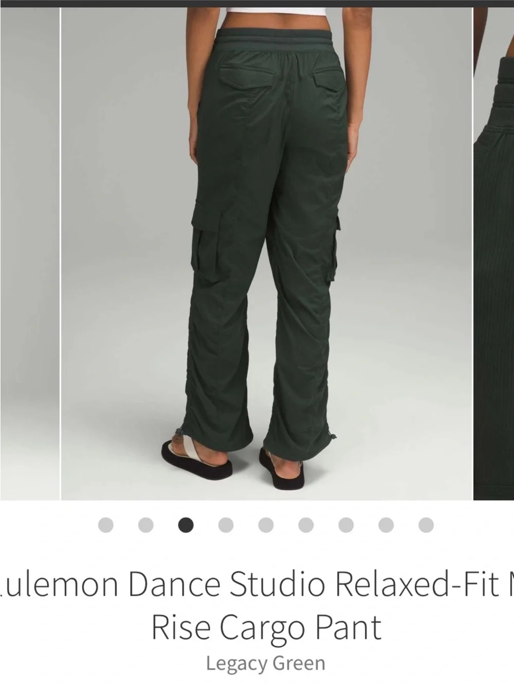 Lululemon Dance Studio Relaxed Fit Mid Rise Cargo Pants Legacy Green Sz XS